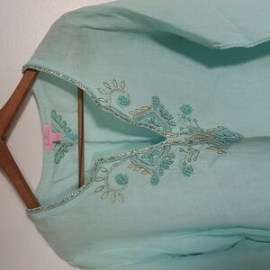 Lilly Pulitzer Large Lt Blue Linen Tunic